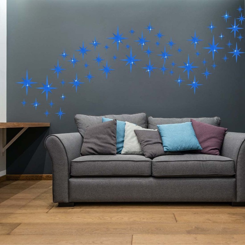 ELANE 100 Pcs Acrylic Mirror Wall Stickers, Star Decor for