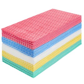JEBBLAS Cleaning Towels Dish Towels and Dish Cloths Reusable Towels,Handy Cleaning Wipes, Great Dish Towel, Disposable, Absorbent, Dry Quickly 60 Sheets/Pack,5 Color