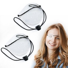 Breathable, Transparent Plastic Eye Shield with Elastic Rope for Eye Protection, 2 - Piece Set