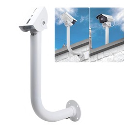 40cm/15'' Aluminum Alloy Security Camera Parapet Wall Mount Bracket - L-Shaped Duckbill Design for Infrared Beam Sensor, Network Bridge & Surveillance System