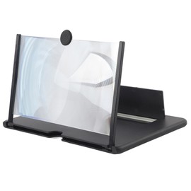 12'' 3D Phone Screen Magnifier HD Screen Amplifier PullOut Bracket for Movies Videos Games(12''  Black )