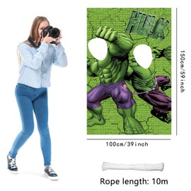 Party Decoration Hulk Face Photo Background Photo Support Banner Birthday 150 x 100 cm Backgrounds for Photo Studios Party Banner Party Supplies Girls Boy Child Birthday Party