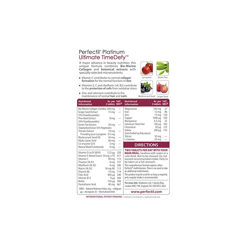 Vitabiotics Perfectil Platinum Skin Radiance 60 Tabletas