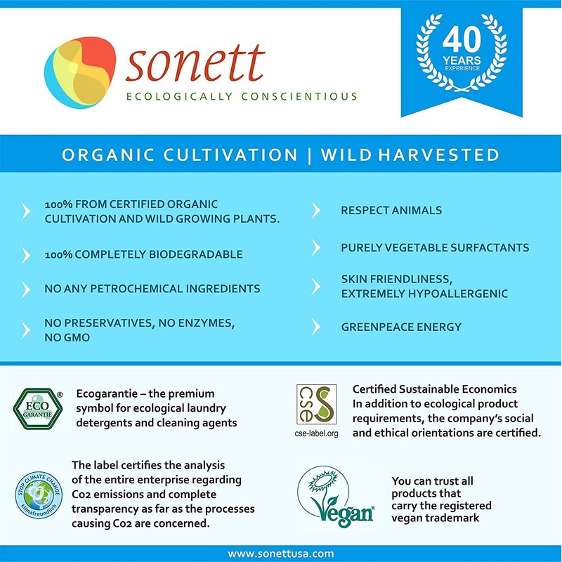 Sonett Organic Dishwashing Liquid, All Purpose Cleaner Sensitive Skin For