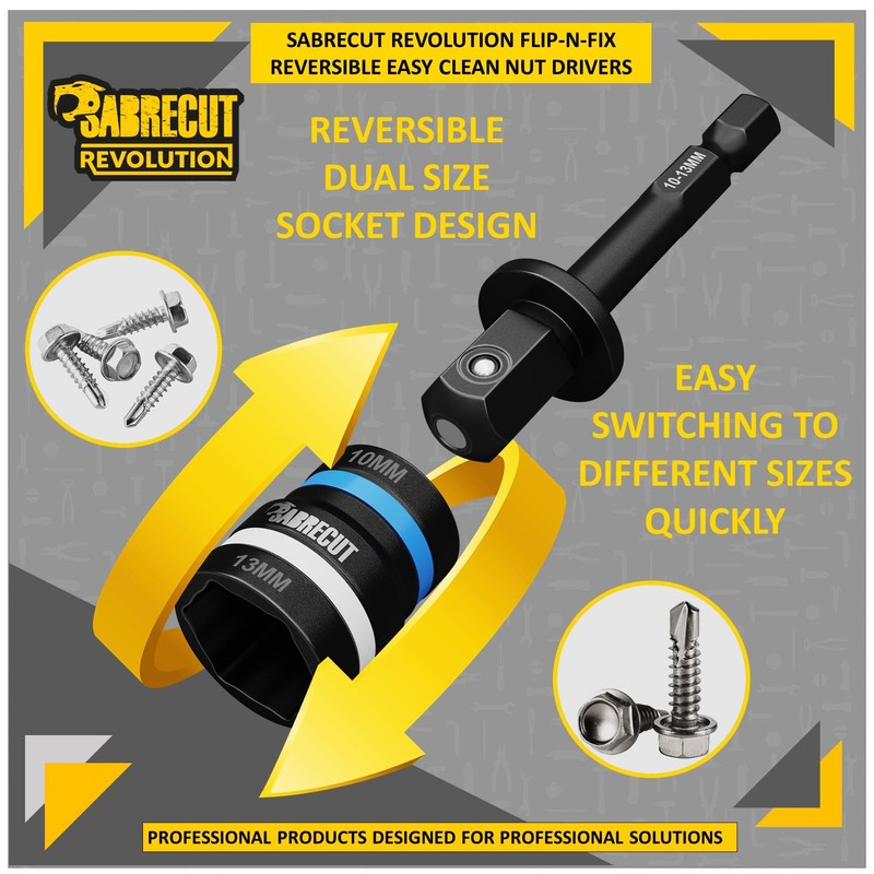 1 x SabreCut SCDIN10-13 Dual Size 10mm and 13mm Magnetic