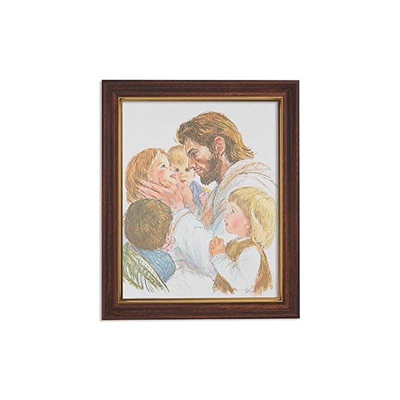 Gerffert Collection Jesus Christ with Children Framed Portrait Print, 13