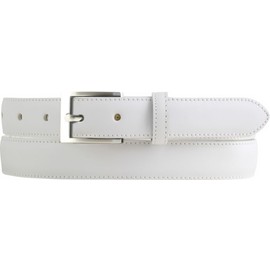 BELTINGER Belt made of full cowhide leather, 2.5 cm, narrow belt for men and women, 25 mm, cambered leather belt, White, silver