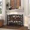 Deco 79 Metal Scroll Foldable Mesh Netting 3 Panel Fireplace