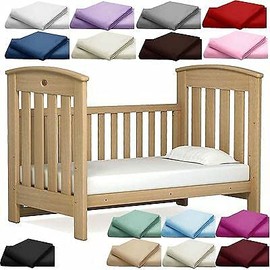 Baby Bedding Set 20 Colors Pillowcase + Duvet Cover 2 PC to FIT Baby COT 120 cm x 90 cm (Cream)