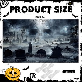 Frienda 7 x 16 ft Halloween Garage Door Cover Decoration