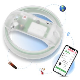 ROVERTAGS Microchip Scanner - RFID Reader - Chip Pet Scanners with Registration and Temperature Monitoring Seamless Animal ID Integration for Animals, Dogs, Cats, Puppy, Kitten (FBM)