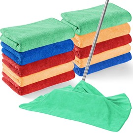 SmoothNovelty 10 Pcs Extra Large Microfiber Cleaning Cloth 30" x 20" Large Floor Microfiber Towel Reusable Washable Free Lint Free Cloth Rag for Squeegee Mop Floor Window Housekeeping (Assorted Color)
