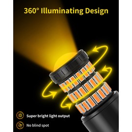MEALAM Amber Yellow 3157 3156 3457 3057 LED Blinker Light Bulbs Compatible with 2006-2011 Honda Civic Coupe Front Turn Signal Lights & 2001-2003 Honda Civic Sedan Rear Turn Signal Lights, Pack of 2