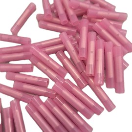 NSPA (100) Nylon Insulated Red Butt Connector 22-18 Gauge Wire Terminals Single Crimp