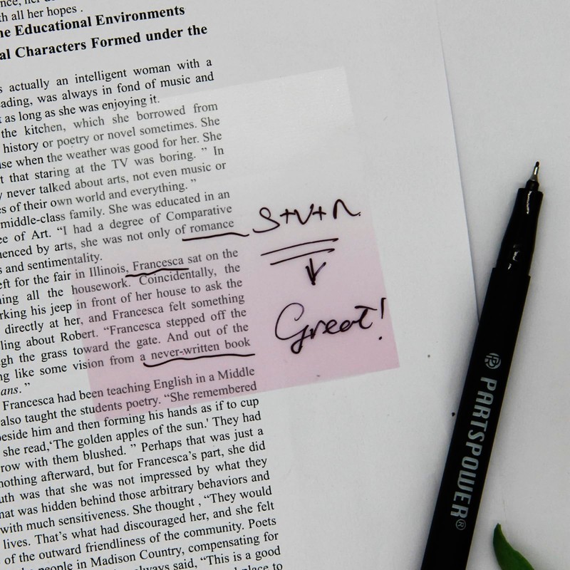 Gradient Transparent Sticky Notes, 8x8 cm See Through Notes for