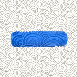 Nichiyo Rodillo de goma texturizada de 17,78 cm, rodillo de pintura de un solo color, DIY, con patrón decorativo, utilizado para la decoración de paredes del hogar (EG061C)