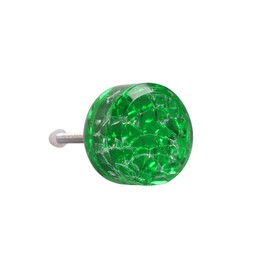 G Decor Maison Round Crystal Crackle Glass Pull Knobs for Drawers cabinets (Dark Green)