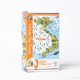 Terra Puzzles Vietnam Map Wooden Jigsaw Puzzle 152 Piece, 15x10 inches