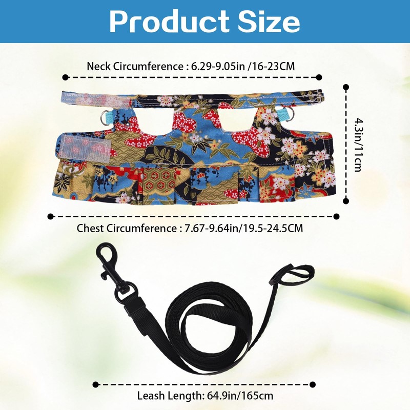 Beard Dragon Harness and Leash Skirts Adjustable Reptile Lizard Leash