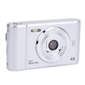 Digital Camera for Photography, 50MP Anti-Shake Vlogging Camera with 2.4 Inch TFT Screen, Compact Travel Camera for Teens (Silver)