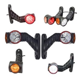 2 x LED Rubber Side Light 12 V 24 V with E-mark Position Light Car Truck Car Lamp Light White Red Orange