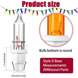 Mudder 100 Pieces 2.5V Replacement Christmas Tree Light Bulbs 50/100/150/200 Count Mini Incandescent Wire String Lights Replacement Bulbs for Xmas Tree Decoration (White Base with Bright Color Bulb)