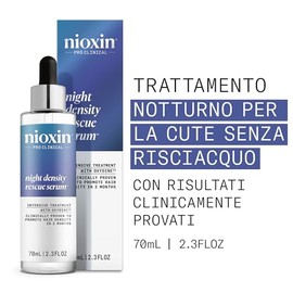 Nioxin Night Density Rescue Sérum Nocturno para Densidad y Grosor del Cabello, con Cafeína y Jengibre, 70 ml