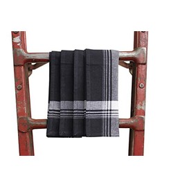 Fabric Textile Products | Plaid Cotton Napkin 4-Pack | Cloth Dinner Napkins | Black