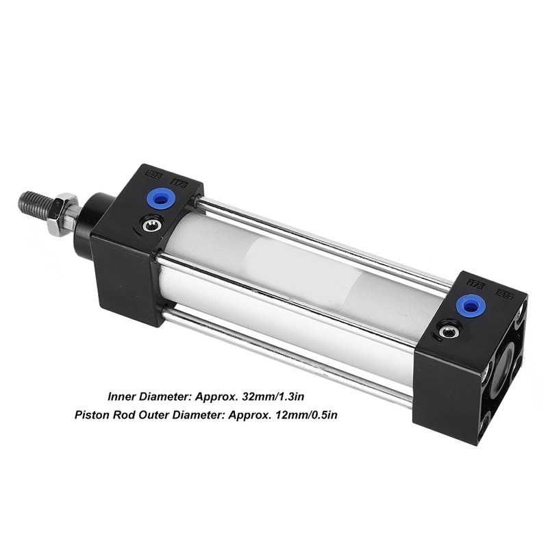 SC32 Standard Pneumatic Air Cylinder Aluminum Alloy Double Acting 1.3in