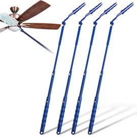Colingmill 4 Pcs 3 ft Replacement Handles Compatible with Duster Refills, Extendable Long Extended Handle Only, Adjustable Length for Ceiling Fans, Blinds, Shelves, Windows (Blue)