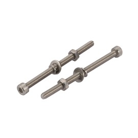 Sourcingmap 20pcs M4x60mm 304 Stainless Steel Knurled Hex Socket Head Bolts Nuts w Washers