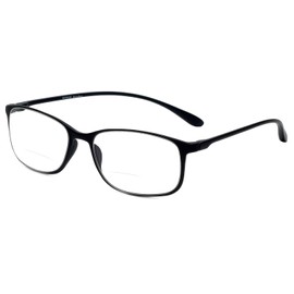 Calabria SUPER LIGHT WEIGHT Bi-Focal 720CB Reading Glasses in Ebony Black +1.75