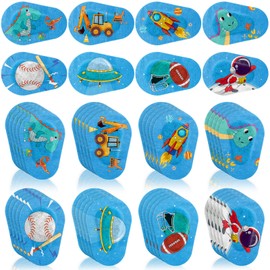 Panitay 40 Pcs Kids Eye Patches for Boys Toddlers Adhesive Patches Bulk with Lazy Eye Breathable Fabric Pad Light Blocking Cute Designs Cotton Adhesive Bandages for Boys Children