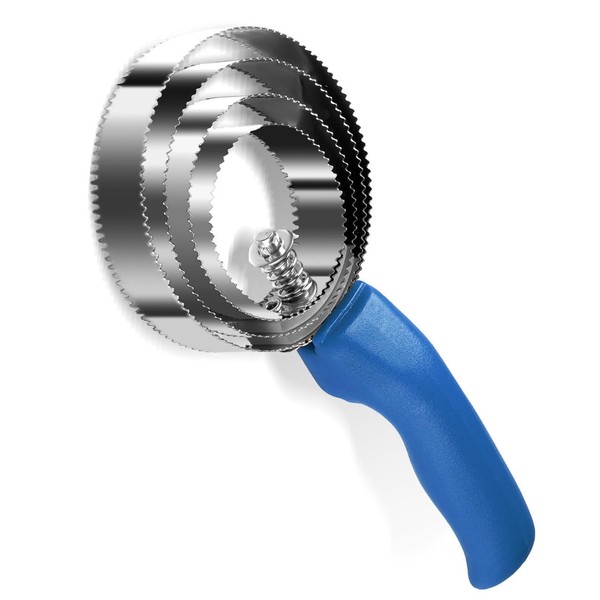 Kjsdn 4 Rings Reversible Stainless Steel Curry Comb - Double-Sided