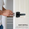 ULTRALOQ Passage Lever Door Handle, Reversible Black Front Door Handle
