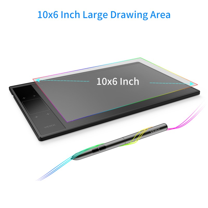 Graphics Drawing Tablet 10 X 6 Inch Large Active Area
