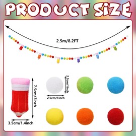 JarThenaAMCS 8.2Ft Back to School Felt Banner 3D Rainbow Pencil Garland Colorful Pom Ball Hanging Banner for Kindergarten First Day of School Classroom Home Wall Decor