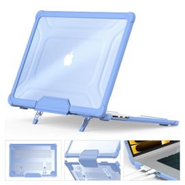 SEYMCY for MacBook Air 15 inch Case M3 A3114 2024 / M2 A2941 2023, Anti-Scratching Protective Hard Shell Cover with Foldable Stand, for MacBook Air 15.3 inch Tough Case, Sky Blue
