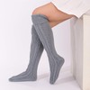 FGFD&OU Women's Warm Knee Socks Knitted Socks, lightgrey