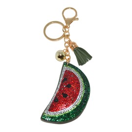 Popfizzy Watermelon Keychain for Women, Crystal Bag Charm, Rhinestone Backpack Keychain, Bling Purse Charms, Watermelon Gifts