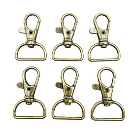 25pcs 3/4 Inch Inside Diameter D-Ring Lobster Clasp Claw Swivel Eye Lobster Snap Clasp Hook Strap (Bronze) ET1425