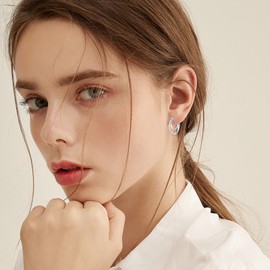 Double Hoop Earrings Sterling Silver Fashion Circle Endless Hoops Layered Hoop Earrings Jewelry Christmas Gifts for Women (Hoop earrings-double hoop)