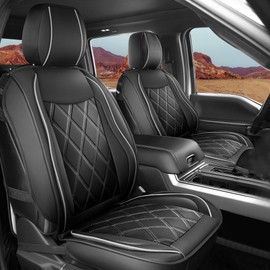 yotruth Custom Fit Seat Covers for 2015-2025 Ford F150 SuperCrew & 2017-2024 F250 F350 F450 Super Duty, Waterproof Faux Leather Truck Seat Protectors Full Set, Non-Slip Interior Accessories
