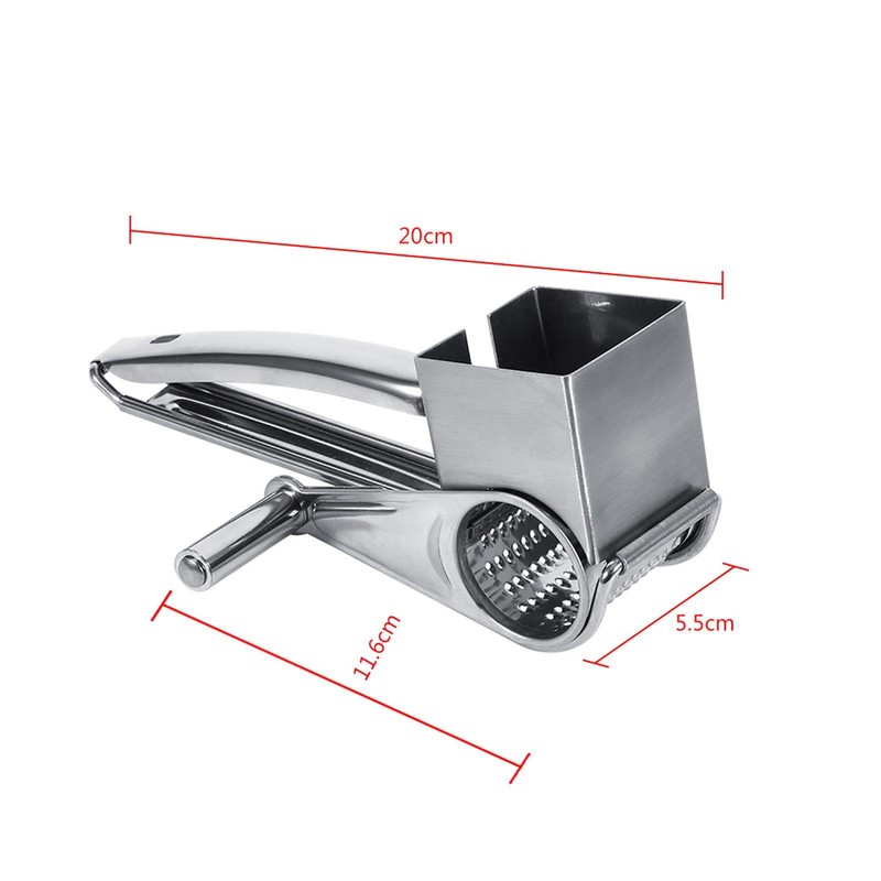 Nikou Rotary Cheese Grater, Stainless Steel Hand Crank Cheese Grater