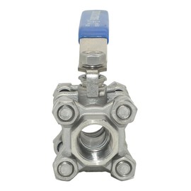 DAN SPEED NPT 3-Piece Stainless Steel SS304 Ball Valve, Industrial Grade, Blue Handle (1/2 inch)