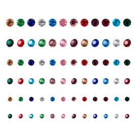 Craftdady 180pcs Crystal Birthstone Floating Charm Round Faceted Glass Tiny Bead Charm 3-5mm for Glass Living Floating Memory Locket Bracelet Pendant Necklace