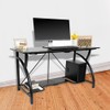 Origami Large Foldable Two-Shelf Desk, Sturdy Steel-Frame Laptop Computer Table,