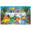 Dinosaur Birthday Party Backdrop Banner, 180 x 110 cm, Colourful
