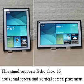 ATOPKUWAR Stand for Echo Show 15, Echo Show 15 Swivel and tilt Stand, tilt Stand, Accessories, Silver