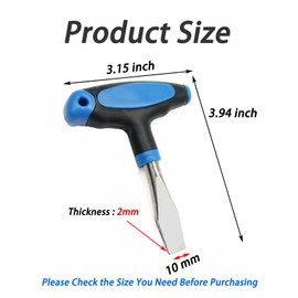 10mm T Handle Flat Head Screwdriver with Ergonomic Plastic Handle Wide Flathead Screwdriver for Slotted Screws, Used on Quick Release Plate, Camera Tripod Monopod and General Maintenance